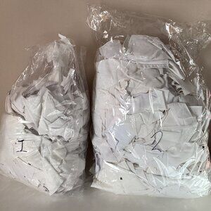 2 Bags of White Fabric Scraps For Making Crumb Quilts or Art Quilting